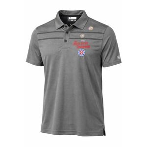 MLB Cubs Polo Shirt Mens LG Gray 2016 World Series Champions True Fan